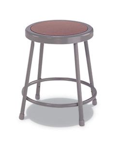 ALEIS6618G INDUSTRIAL METAL SHOP STOOL, 18" SEAT HEIGHT, SUPPORTS UP TO 300 LBS., BROWN SEAT/GRAY BACK, GRAY BASE