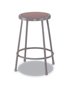 ALEIS6624G INDUSTRIAL METAL SHOP STOOL, 24" SEAT HEIGHT, SUPPORTS UP TO 300 LBS., BROWN SEAT/GRAY BACK, GRAY BASE