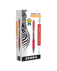 ZEB46830 SARASA DRY GEL X20 RETRACTABLE GEL PEN, MEDIUM 0.7MM, RED INK, TRANSLUCENT RED BARREL, DOZEN