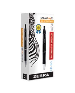 ZEB45610 SARASA DRY GEL X1 RETRACTABLE GEL PEN, MEDIUM 0.7MM, BLACK INK/BARREL, DOZEN