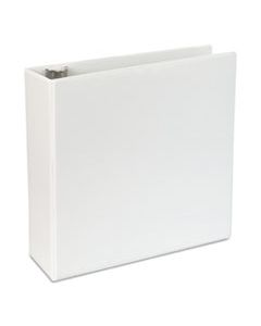 UNV20994 SLANT-RING VIEW BINDER, 3 RINGS, 4" CAPACITY, 11 X 8.5, WHITE