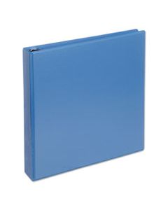 UNV20723 DELUXE ROUND RING VIEW BINDER, 3 RINGS, 1.5" CAPACITY, 11 X 8.5, LIGHT BLUE