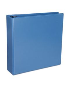 UNV20733 DELUXE ROUND RING VIEW BINDER, 3 RINGS, 2" CAPACITY, 11 X 8.5, LIGHT BLUE