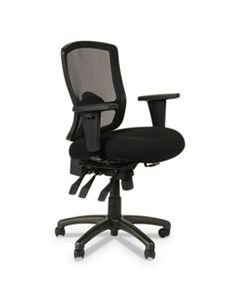 ALEET4017 ALERA ETROS SERIES MESH MID-BACK PETITE MULTIFUNCTION CHAIR, SUPPORTS UP TO 275 LBS., BLACK SEAT/BLACK BACK, BLACK BASE