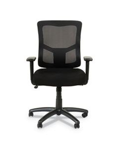 ALEELT4214F ALERA ELUSION II SERIES MESH MID-BACK SWIVEL/TILT CHAIR WITH ADJUSTABLE ARMS, UP TO 275 LBS., BLACK SEAT/BACK, BLACK BASE