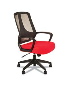 ALEMB4738 ALERA MB SERIES MESH MID-BACK OFFICE CHAIR, SUPPORTS UP TO 275 LBS., RED SEAT/BLACK BACK, BLACK BASE