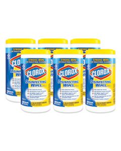 CLO15948CT DISINFECTING WIPES, 7 X 8, LEMON FRESH, 75/CANISTER, 6/CARTON