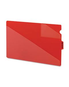 SMD61970 OUT GUIDES WITH DIAGONAL-CUT POCKETS, POLY, LEGAL, RED, 50/BOX