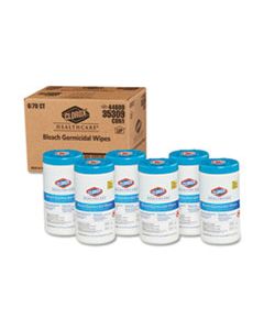 CLO35309CT BLEACH GERMICIDAL WIPES, 6 3/4 X 9, UNSCENTED, 70/CANISTER