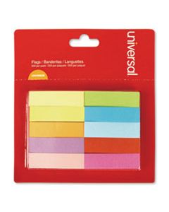 UNV99026 SELF-STICK PAGE TABS, 1/2" X 2", ASSORTED COLORS, 500/PACK