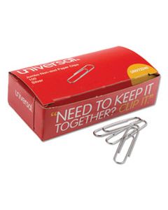 UNV72240 PAPER CLIPS, JUMBO, SILVER, 100 CLIPS/BOX, 10 BOXES/PACK