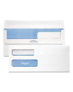 QUA24559 DOUBLE WINDOW REDI-SEAL SECURITY-TINTED ENVELOPE, #10, COMMERCIAL FLAP, REDI-SEAL CLOSURE, 4.13 X 9.5, WHITE, 500/BOX