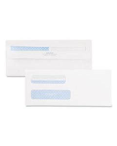 QUA24539 DOUBLE WINDOW REDI-SEAL SECURITY-TINTED ENVELOPE, #8 5/8, COMMERCIAL FLAP, REDI-SEAL CLOSURE, 3.63 X 8.63, WHITE, 500/BOX