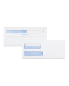 QUA24529 DOUBLE WINDOW REDI-SEAL SECURITY-TINTED ENVELOPE, #9, COMMERCIAL FLAP, REDI-SEAL CLOSURE, 3.88 X 8.88, WHITE, 500/BOX