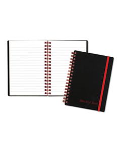 JDKF67010 TWIN WIRE POLY COVER NOTEBOOK, WIDE/LEGAL RULE, BLACK COVER, 5.88 X 4.13, 70 SHEETS