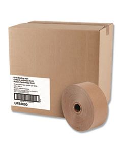 UNV2800 GUMMED KRAFT SEALING TAPE, 3" CORE, 3" X 600 FT, BROWN, 10/CARTON