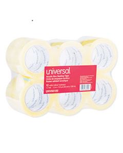 UNV66100 DELUXE GENERAL-PURPOSE ACRYLIC BOX SEALING TAPE, 3" CORE, 1.88" X 110 YDS, CLEAR, 12/PACK