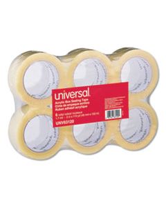 UNV63120 DELUXE GENERAL-PURPOSE ACRYLIC BOX SEALING TAPE, 3" CORE, 1.88" X 110 YDS, CLEAR, 6/PACK