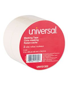 UNV51302 GENERAL-PURPOSE MASKING TAPE, 3" CORE, 48 MM X 54.8 M, BEIGE, 2/PACK