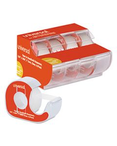 UNV83504 INVISIBLE TAPE WITH HANDHELD DISPENSER, 1" CORE, 0.75" X 25 FT, CLEAR, 4/PACK