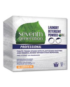 SEV44734 POWDER LAUNDRY DETERGENT, FREE AND CLEAR, 70 LOADS, 112 OZ BOX, 4/CARTON