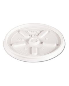 DCC12JL PLASTIC LIDS FOR FOAM CUPS, BOWLS AND CONTAINERS, VENTED, FITS 6-14 OZ, WHITE, 1,000/CARTON