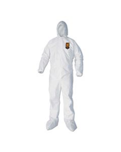 KCC44335 A40 ELASTIC-CUFF, ANKLE, HOOD & BOOT COVERALLS, WHITE, 2X-LARGE, 25/CARTON