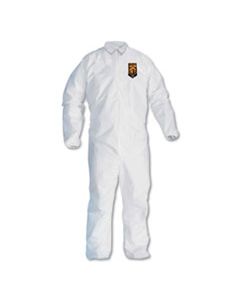 KCC46107 A30 ELASTIC BACK AND CUFF COVERALLS, 4X-LARGE, WHITE, 21/CARTON