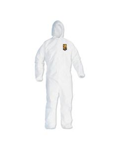 KCC44324 A40 ELASTIC-CUFF AND ANKLES HOODED COVERALLS, WHITE, X-LARGE, 25/CASE