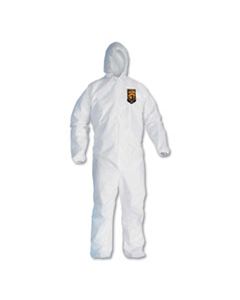 KCC46112 A30 ELASTIC BACK AND CUFF HOODED COVERALLS, MEDIUM, WHITE, 25/CARTON