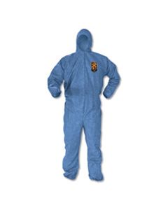 KCC45025 A60 ELASTIC-CUFF, ANKLES & BACK HOODED COVERALLS, BLUE, 2X-LARGE, 24/CASE