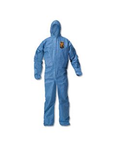 KCC58513 A20 ELASTIC BACK WRIST/ANKLE HOODED COVERALLS, LARGE, BLUE, 24/CARTON