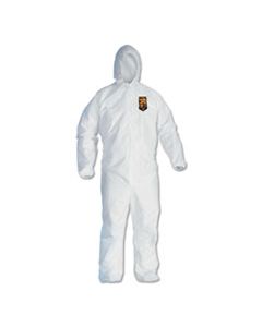 KCC44327 A40 ELASTIC-CUFF AND ANKLE HOODED COVERALLS, 4X-LARGE, WHITE, 25/CARTON