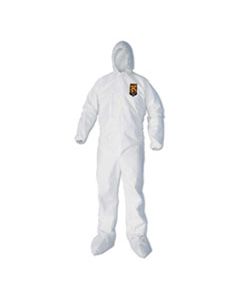 KCC44336 A40 ELASTIC-CUFF, ANKLE, HOOD & BOOT COVERALLS, WHITE, 3X-LARGE, 25/CARTON