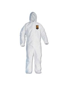 KCC46114 A30 ELASTIC-BACK & CUFF HOODED COVERALLS, WHITE, X-LARGE, 25/CASE