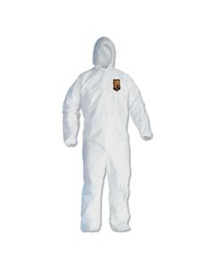 KCC44323 A40 ELASTIC-CUFF & ANKLE HOODED COVERALLS, WHITE, LARGE, 25/CARTON