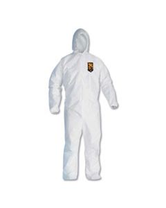 KCC49117 A20 ELASTIC BACK, CUFF AND ANKLES HOODED COVERALLS, 4X-LARGE, WHITE, 20/CARTON