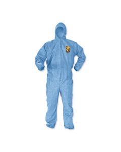 KCC30955 A60 ELASTIC-CUFF, ANKLES & BACK HOODED COVERALLS, BLUE, 5X-LARGE, 20/CARTON