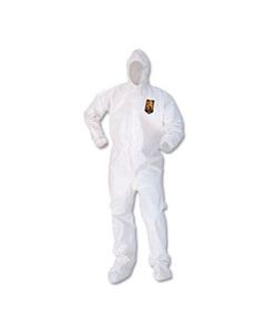 KCC45664 A80 ELASTIC-CUFF HOOD AND BOOT COVERALLS, WHITE, X-LARGE, 12/CARTON