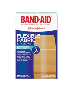 JOJ5685 FLEXIBLE FABRIC EXTRA LARGE ADHESIVE BANDAGES, 1 1/4" X 4", 10/BOX