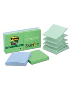 MMMR3306SST POP-UP RECYCLED NOTES IN BORA BORA COLORS, 3 X 3, 90-SHEET, 6/PACK