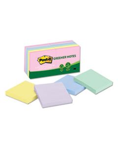MMM654RPA RECYCLED NOTE PADS, 3 X 3, ASSORTED HELSINKI COLORS, 100-SHEET, 12/PACK