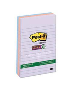 MMM6603SSNRP RECYCLED NOTES IN BALI COLORS, LINED, 4 X 6, 90-SHEET, 3/PACK