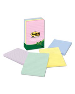 MMM660RPA RECYCLED NOTE PADS, LINED, 4 X 6, ASSORTED HELSINKI COLORS, 100-SHEET, 5/PACK