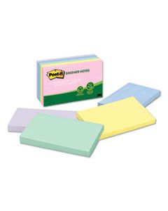 MMM655RPA RECYCLED NOTE PADS, 3 X 5, ASSORTED HELSINKI COLORS, 100-SHEET, 5/PACK