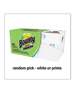 PGC34885 QUILTED NAPKINS, 1-PLY, 12 1/10 X 12, ASSORTED - PRINT OR WHITE, 200/PACK