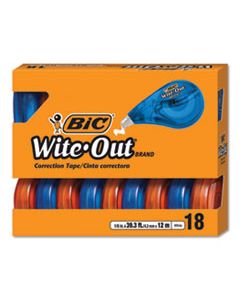 BICWOTAP18 WITE-OUT EZ CORRECT CORRECTION TAPE, NON-REFILLABLE, 1/6" X 472", 18/PACK