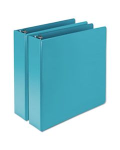 SAMU86677 EARTH'S CHOICE BIOBASED DURABLE FASHION VIEW BINDER, 3 RINGS, 2" CAPACITY, 11 X 8.5, TURQUOISE, 2/PACK