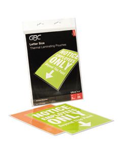 GBC3200577B ULTRACLEAR THERMAL LAMINATING POUCHES, 3 MIL, 9" X 11.5", GLOSS CLEAR, 25/PACK