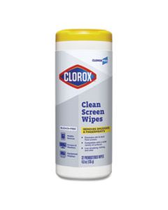 CLO32246 CLOROXPRO CLEAN SCREEN BLEACH-FREE WIPES, 7 1/2 X 7, 32/CANISTER, 6 CANISTERS/CT